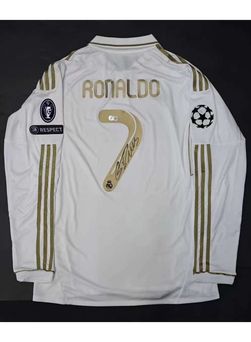 Ronaldo توقيع ريترو بأكمام طويلة لكرة القدم جيرسي #7 رونالدو ريترو بأكمام طويلة لكرة القدم جيرسي هدية للجماهير والأصدقاء - Image 1